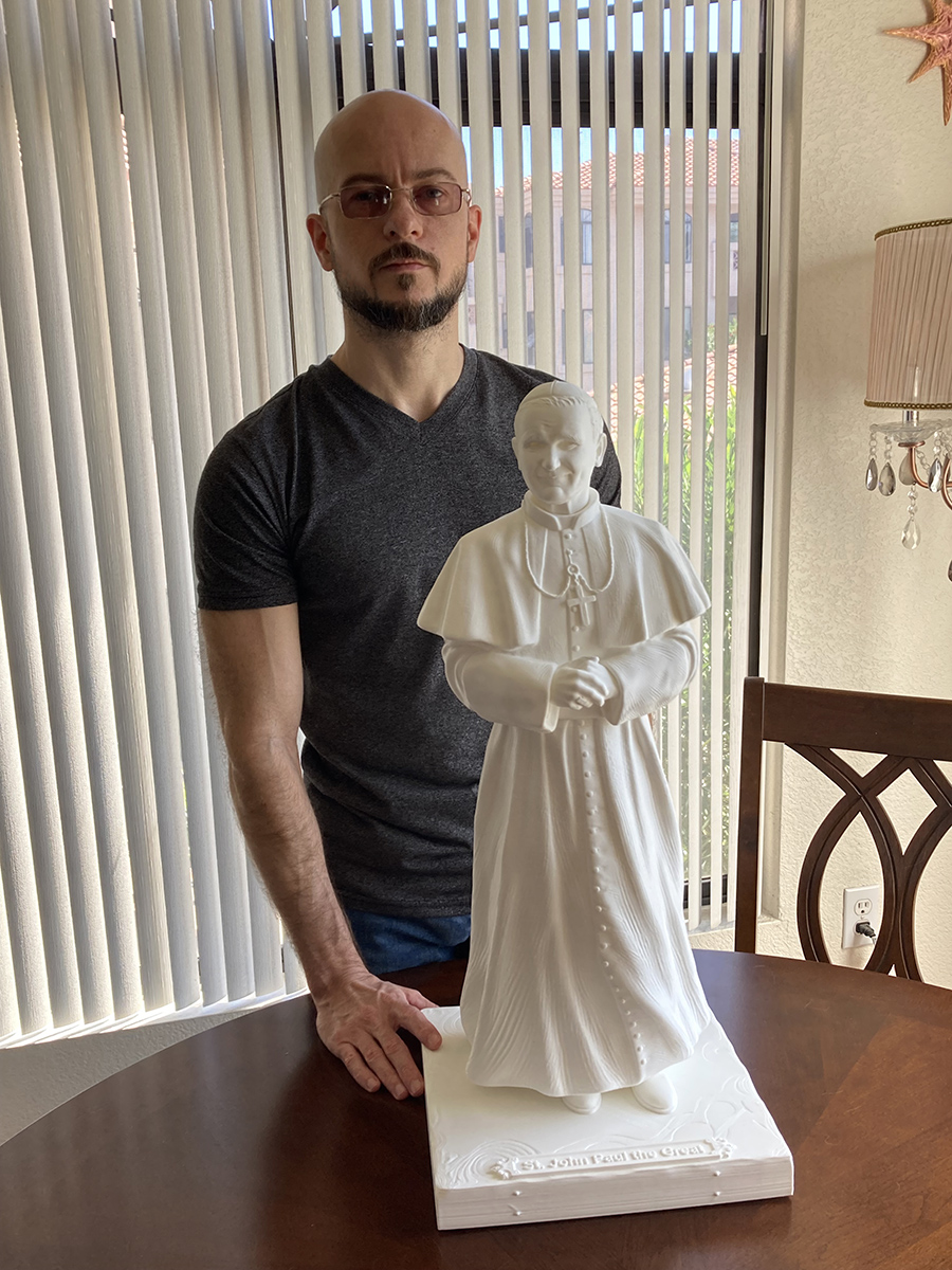 3D-Printed Sculpture of Pope John Paul II the Great